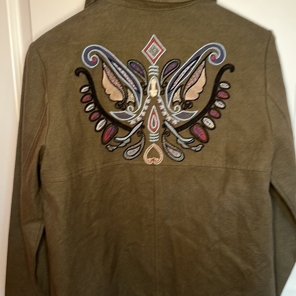 NWT LEO & SAGE Embroidered Utility Jacket Safari (size medium) - Picture 5 of 6